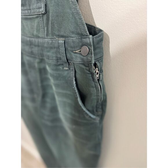 FREE PEOPLE WE THE FREE FP Denim Overalls Dark Wash Size 28 Green/blue - Picture 6 of 10